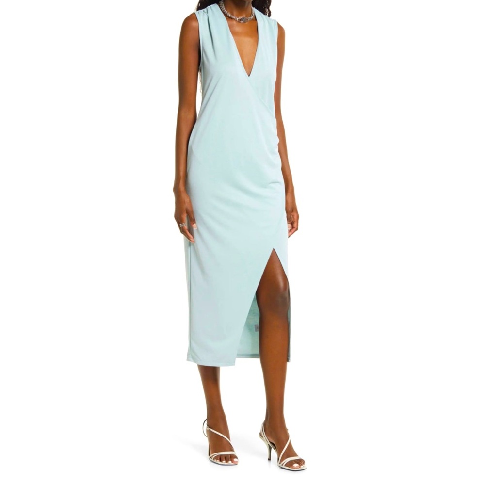 Open Edit Sleeveless knit dress Teal Mist